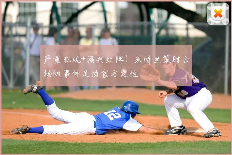 严重犯规+漏判红牌！米特里策肘击杨帆事件足协官方定性